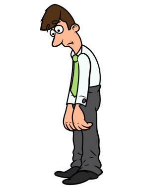 Üzgün katip ayakta