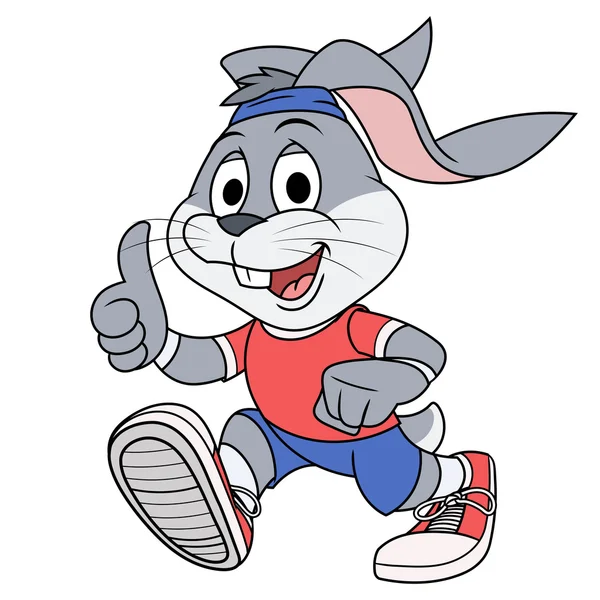 Uśmiechnięty, królik joggingu — Wektor stockowy