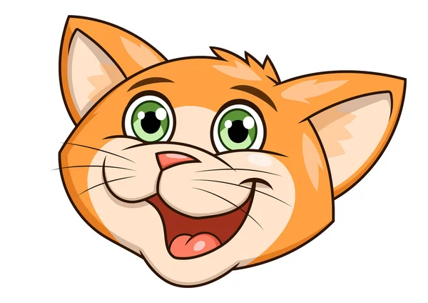 Cabeza sonriente gato — Vector de stock