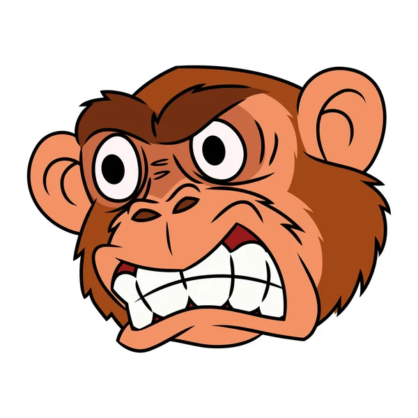 Tête de singe en colère 2 — Image vectorielle