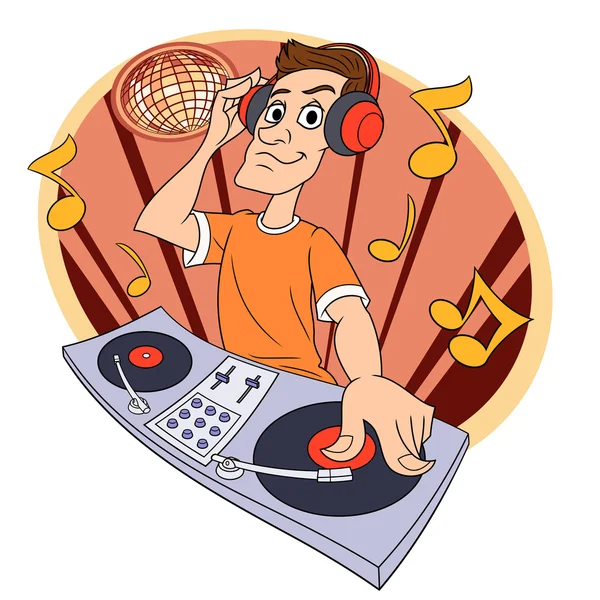 Dj playing music in club 2 — Stock Vector