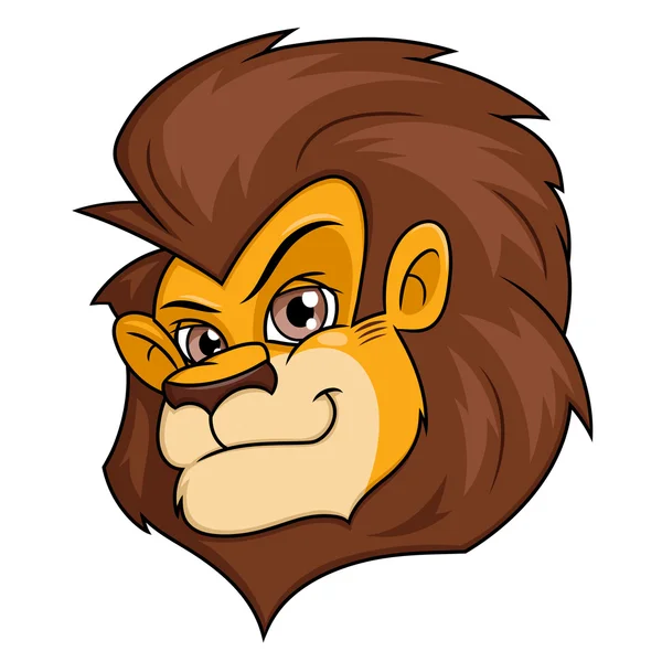 Tête de lion souriante — Image vectorielle
