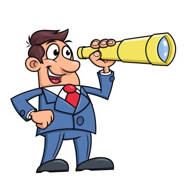 teleskop ile işadamı