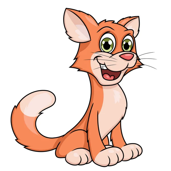 Mignon chat souriant — Image vectorielle