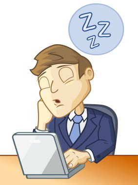 Sleeping at the desk clipart