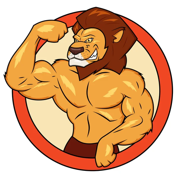 Lion musculaire pose — Image vectorielle