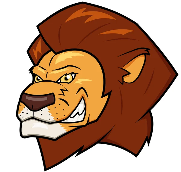 Smiling lion head — Stock Vector