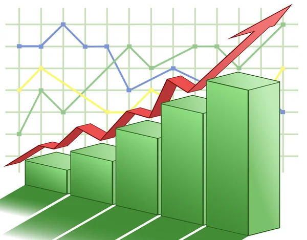 3D üzleti grafikon — Stock Vector