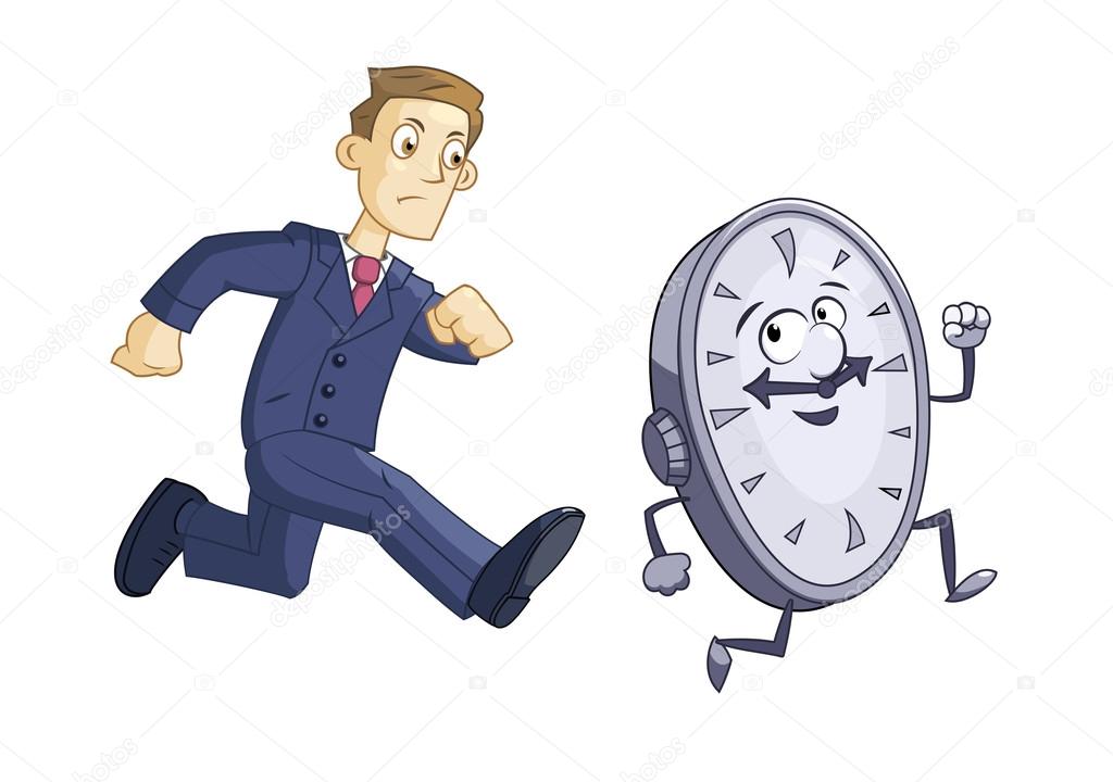 Businessman is chasing time