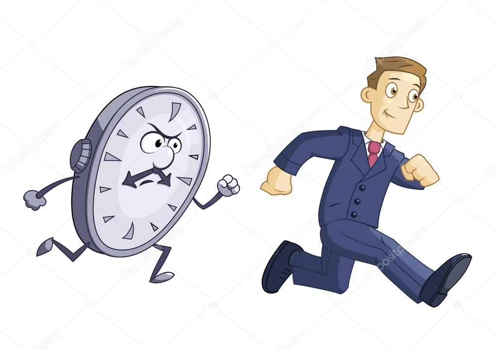 Businessman is running against time