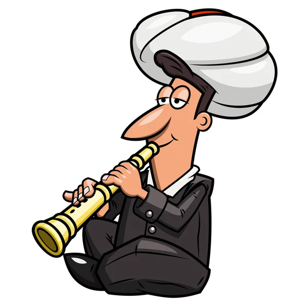 Hindistan yogi flüt çalıyor