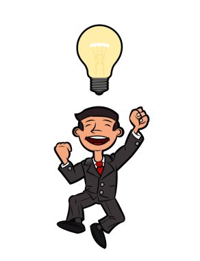 Harika bir fikir 3 sahip mutlu işadamı