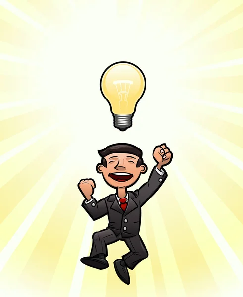 Happy businessman having a great idea 2 — Stock Vector