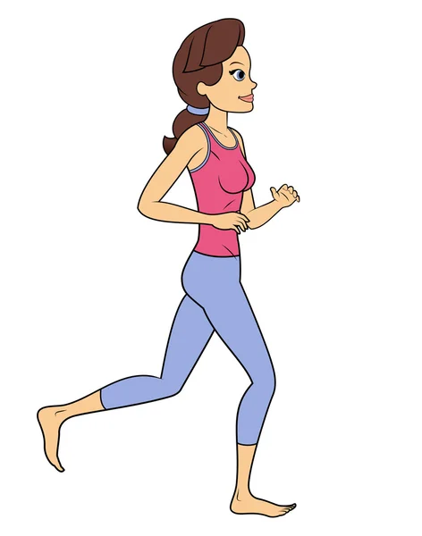 Fitness mujer trotando — Vector de stock