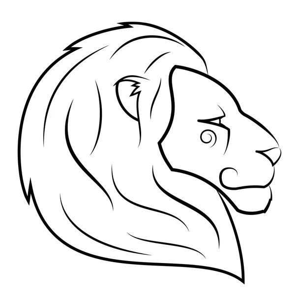 Gambar vektor kepala singa 2 - Stok Vektor