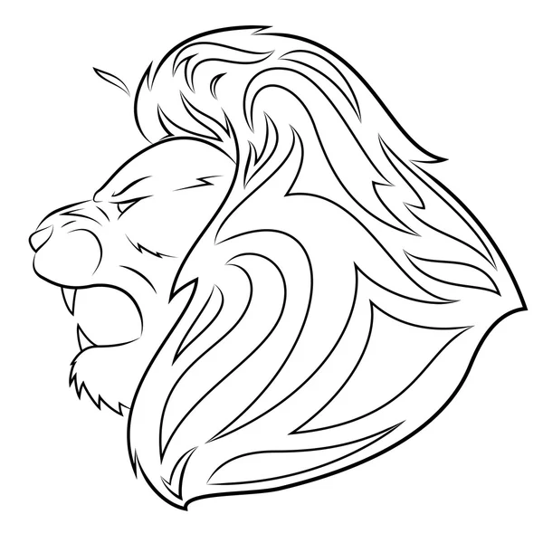 Gambar vektor kepala singa 5 - Stok Vektor