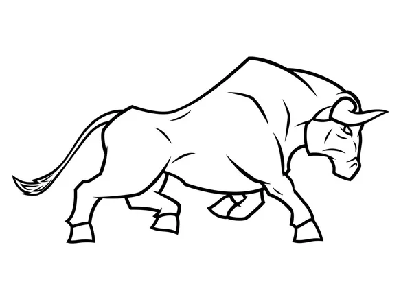 Raivoso touro correndo —  Vetores de Stock