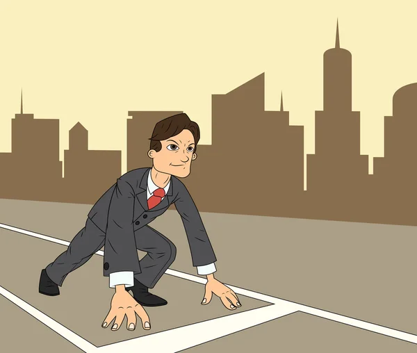 Businessman starting the race to success 3 — Stock Vector