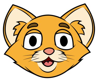 Küçük yavru kedi kafa gülümseyen