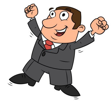 Başarılı mutlu işadamı atlama