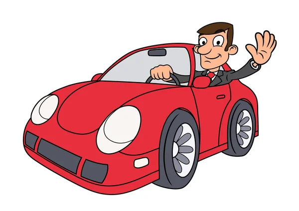 Podnikatel řidičské auto 3 — Stockový vektor