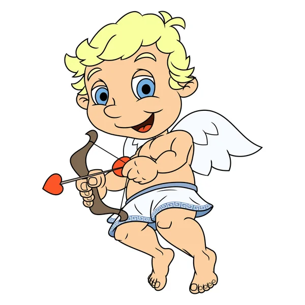 Pequeño Cupido volando — Vector de stock
