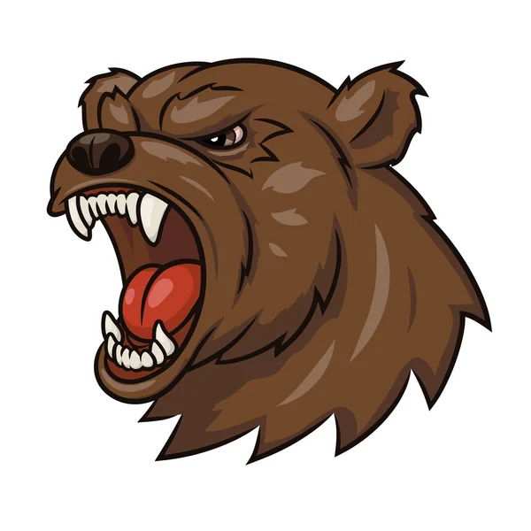 Cabeza de oso enojado 3 — Vector de stock