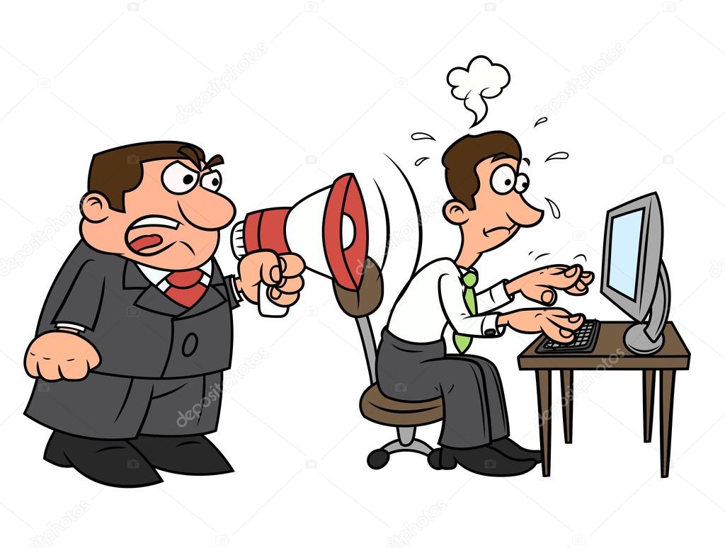 Boss yelling at worker Stock Vector Image by ©den0909 #95686844