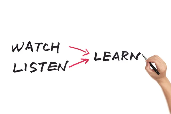Guarda ascoltare imparare — Foto Stock