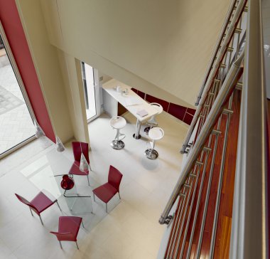 mutfak ve yemek odası yukarıda görüntülemek