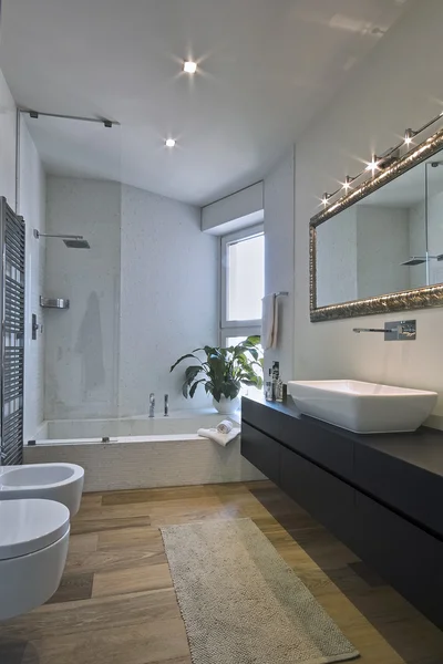 Vista interior de un baño moderno — Foto de Stock