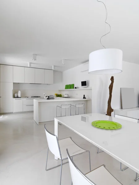 Interior view o f total white modern dapur — Stok Foto