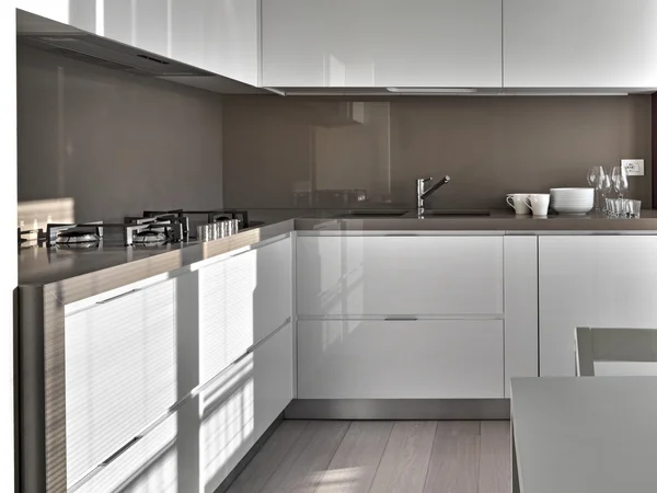 Modern bir mutfağın iç görünümü