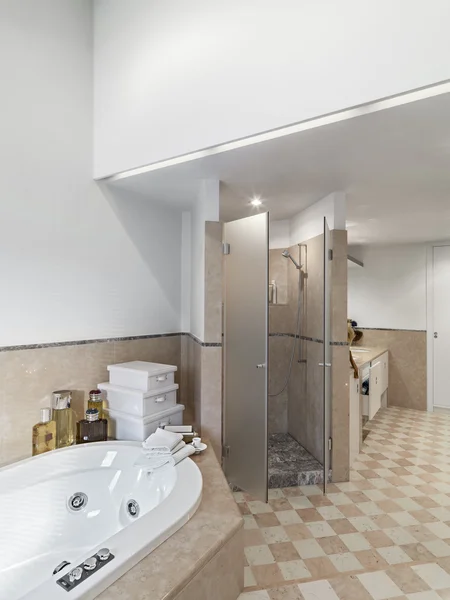 Vista interior de un baño moderno — Foto de Stock