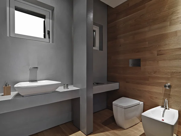现代浴室的内部景观 — 图库照片
