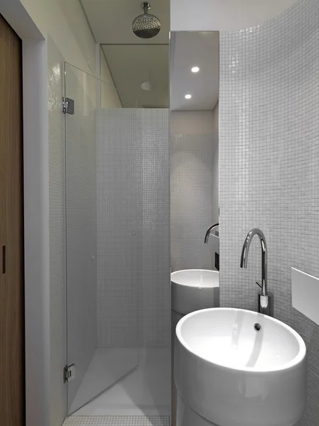 Detail of  a  built-in washbasin in the modern bathroom — Stock Photo, Image