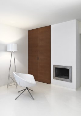 şömineli modern oturma odası