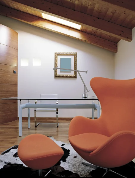 Interior of the study on attic room — Stock Photo, Image