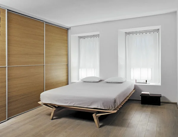 現代の寝室のインテリア — ストック写真