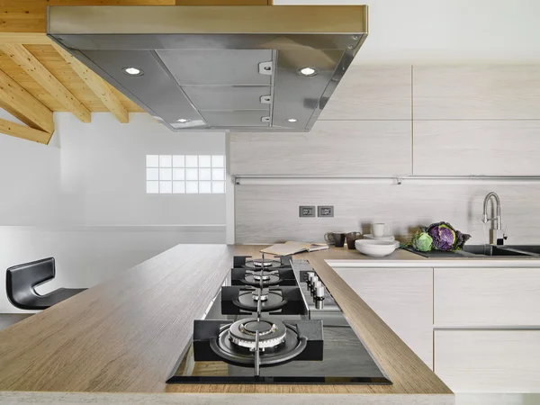 Foreground of  cooker in a modern kitche — Stock Photo, Image