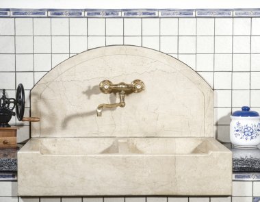 detay mermer lavabo mutfakta