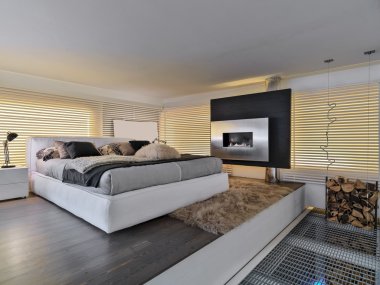 Modern bir yatak odası.