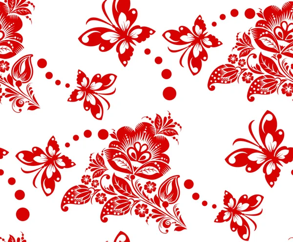 Stylized floral seamless pattern — Stock Vector