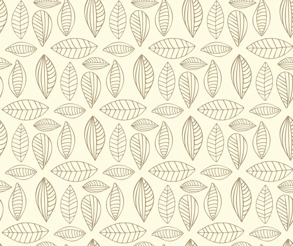 Vector Hand drawn seamless pattern with leaf — Stock Vector