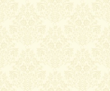 Vektör şam dikişsiz desen bej