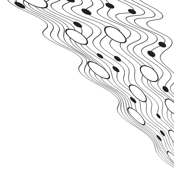 Vector hand getekend golven en polka dots hipster textuur — Stockvector