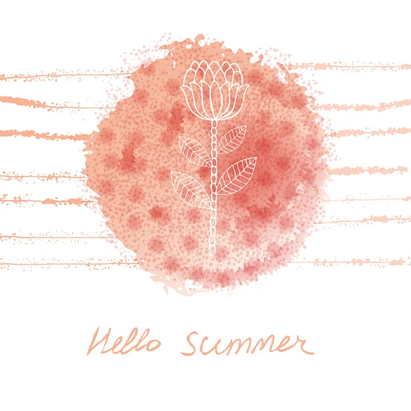 Векторный ручной рисунок акварели цветочный летний фон — стоковый вектор