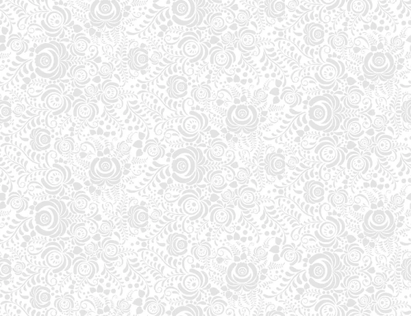 Gris floral vector textil patrón sin costura en estilo gzhel — Archivo Imágenes Vectoriales