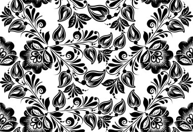 Vector floral arka plan. Rus geleneksel süsleme hohloma.