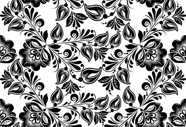 Fond floral vectoriel. Ornement traditionnel russe Hohloma . — Image vectorielle